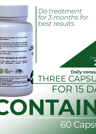 Ashawangdha Organic Supplement 1050 mg+ Black Pepper Extract 60 capsules 20 servings HALLUSA NATURAL
