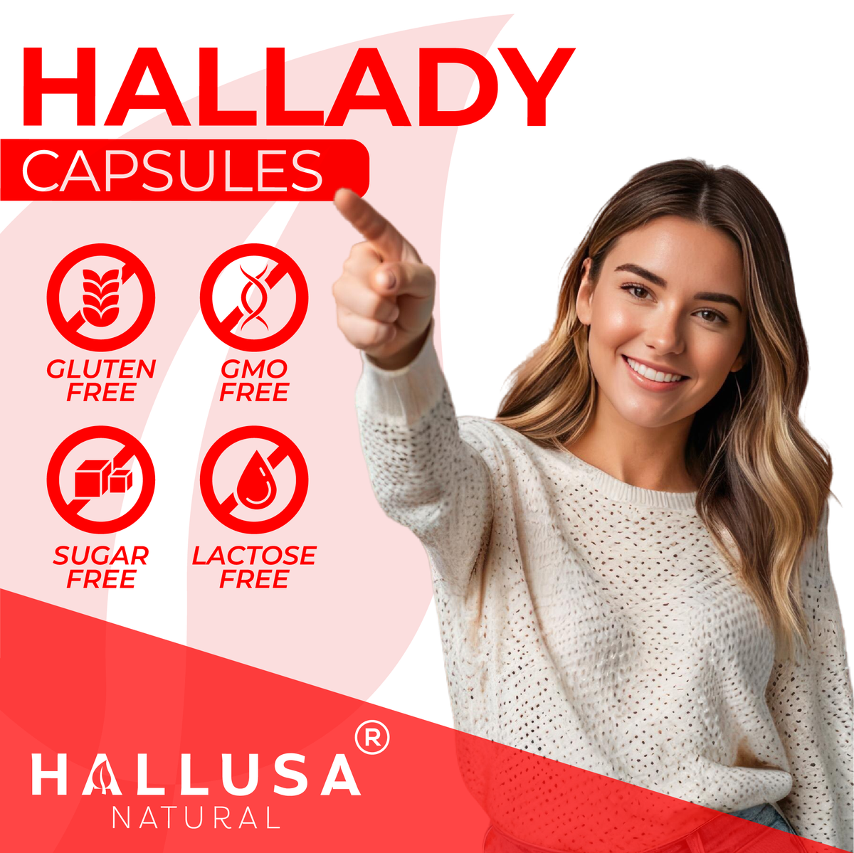 HALLADY 1000 mg Aguaje Curves, Premium Supplement for Women - 60 capsules / 30 Servings - Mauritia Flexuosa Natural Fruit- GMO Free Sugar Free, and Lactose Free HALLUSA NATURAL