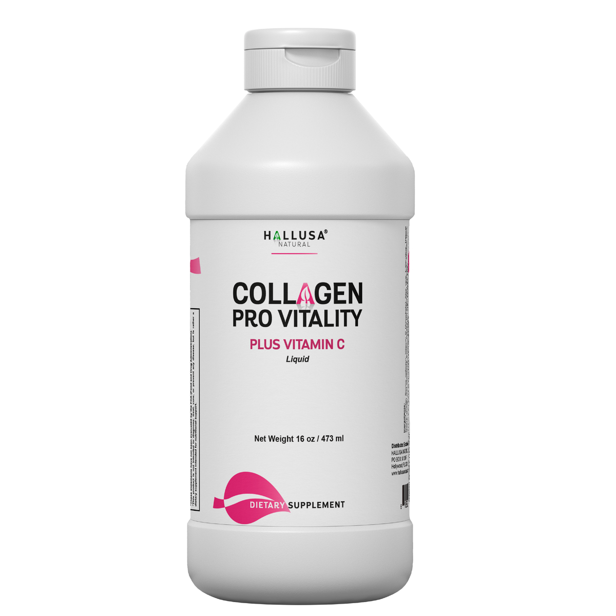 Collagen Supplements with Vitamin C 16 Oz - Collagen Supplement for Women - Multivitamins for Skin - HALLUSA NATURAL
