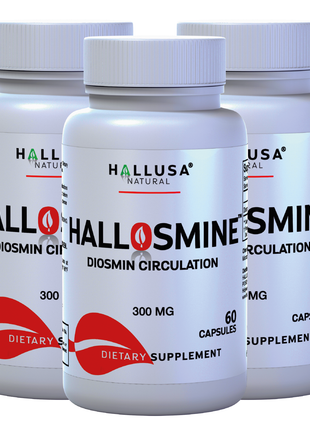 Hallosmine 300 mg - Diosmin circulation support - Supplement 60 capsules - Non-GMO Vegan & Gluten Free HALLUSA NATURAL