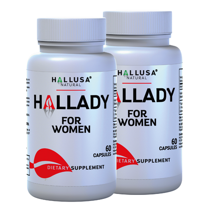 HALLADY 1000 mg Aguaje Curves, Premium Supplement for Women - 60 capsules / 30 Servings - Mauritia Flexuosa Natural Fruit- GMO Free Sugar Free, and Lactose Free HALLUSA NATURAL