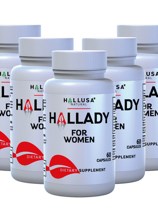 HALLADY 1000 mg Aguaje Curves, Premium Supplement for Women - 60 capsules / 30 Servings - Mauritia Flexuosa Natural Fruit- GMO Free Sugar Free, and Lactose Free HALLUSA NATURAL