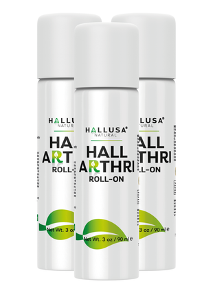 HALLARTHRI - Roll-on 3 oz, 90 ml - Peppermint Camphor Arnica - Fast acting, No side effects - Hallusa Natural