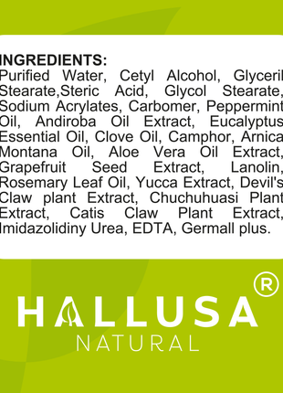 HALLARTHRI - Roll-on 3 oz, 90 ml - Peppermint Camphor Arnica - Fast acting, No side effects - Hallusa Natural