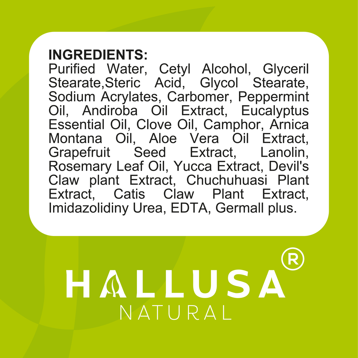 HALLARTHRI - Roll-on 3 oz, 90 ml - Peppermint Camphor Arnica - Fast acting, No side effects - Hallusa Natural