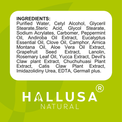 HALLARTHRI - Roll-on 3 oz, 90 ml - Peppermint Camphor Arnica - Fast acting, No side effects - Hallusa Natural