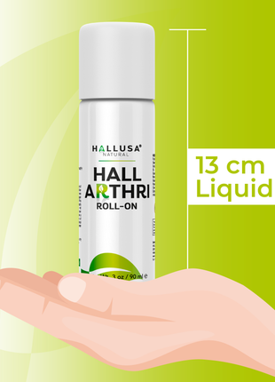 HALLARTHRI - Roll-on 3 oz, 90 ml - Peppermint Camphor Arnica - Fast acting, No side effects - Hallusa Natural