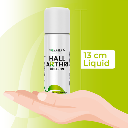 HALLARTHRI - Roll-on 3 oz, 90 ml - Peppermint Camphor Arnica - Fast acting, No side effects - Hallusa Natural