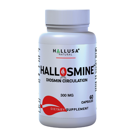 Hallosmine 300 mg - Diosmin circulation support - Supplement 60 capsules - Non-GMO Vegan & Gluten Free HALLUSA NATURAL
