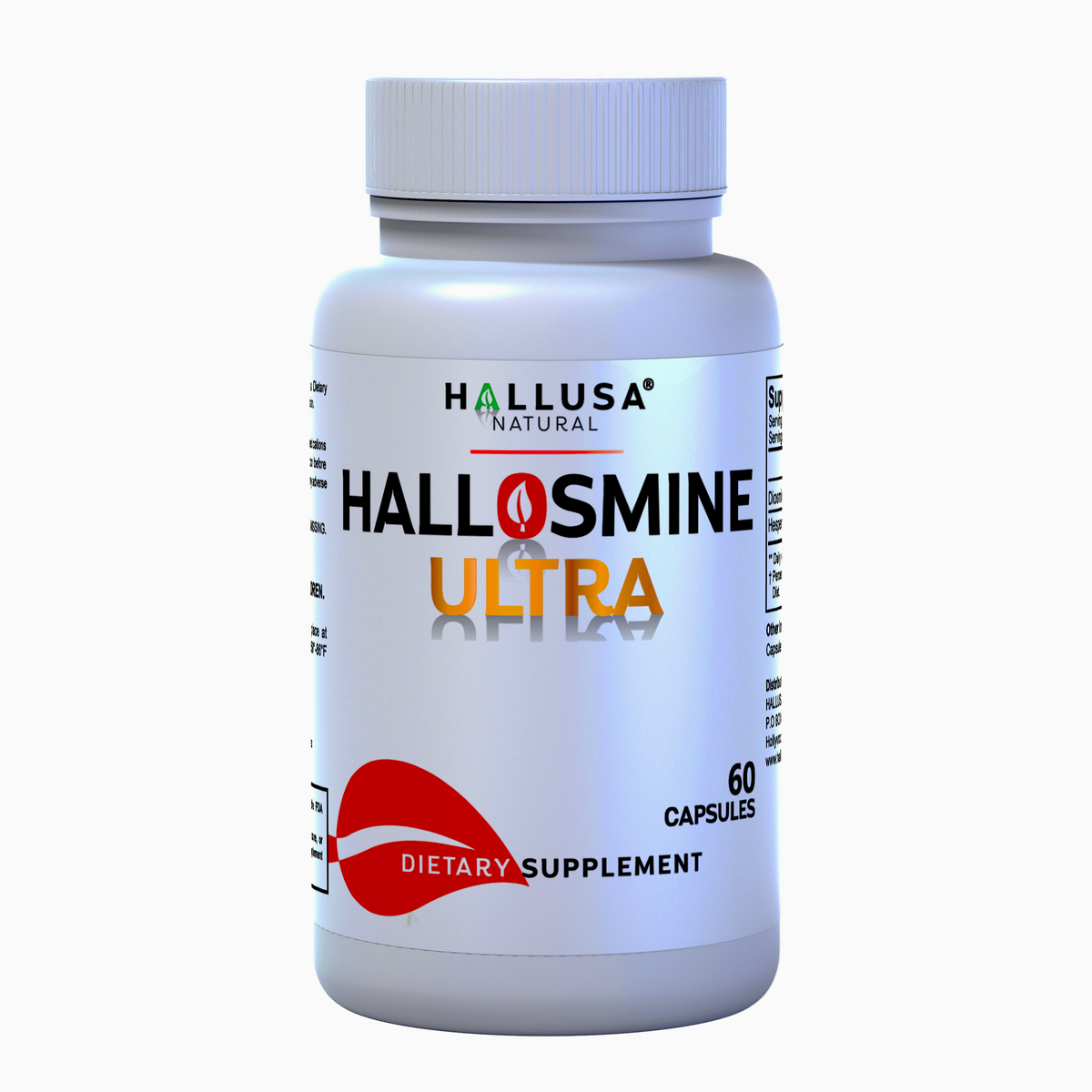 Hallosmine Ultra - Diosmin 500 mg Circulation Support + Hesperidin 150 mg - 60 capsules | Non-GMO Vegan & Gluten Free HALLUSA NATURAL