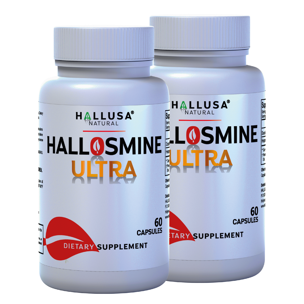 Hallosmine Ultra - Diosmin 500 mg Circulation Support + Hesperidin 150 mg - 60 capsules | Non-GMO Vegan & Gluten Free HALLUSA NATURAL