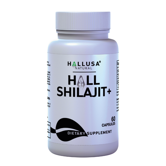 HallShilajit + Extract Fulvic Acid - Supplement 60 Capsules 30 servings /1,000 mg Shilajit per servings - Extract pure Himalayan Organic- Gluten Free- Non-GMO  HALLUSA NATURAL