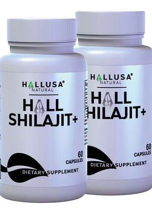 HallShilajit + Extract Fulvic Acid - Supplement 60 Capsules 30 servings /1,000 mg Shilajit per servings - Extract pure Himalayan Organic- Gluten Free- Non-GMO  HALLUSA NATURAL