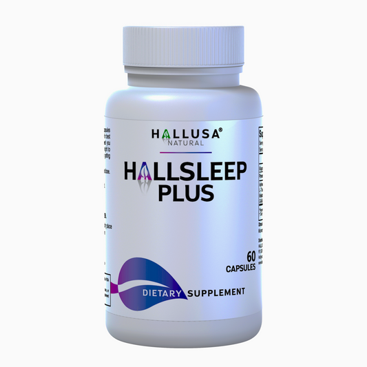 Hallsleep Plus - Sleep Support Supplement - Ashwagandha, L-theanine, and melatonin - 60 Capsules 30 serving HALLUSA NATURAL