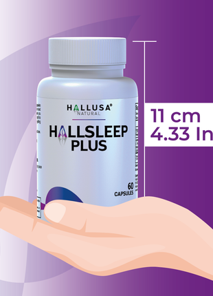 Hallsleep Plus - Sleep Support Supplement - Ashwagandha, L-theanine, and melatonin - 60 Capsules 30 serving HALLUSA NATURAL