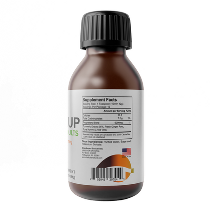HALLSYRUP 4 Oz - Premium Syrup with Turmeric Extract - Fresh Ginger Root - Pure Honey - Aloe Vera - Cough and Cold Support HALLUSA NATURAL