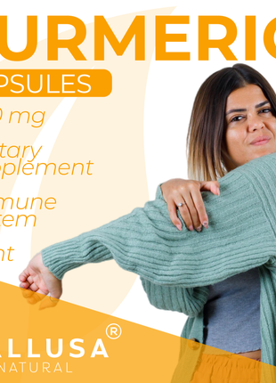 HallTurmeric Organic turmeric- Curcumin- Anti-Inflammatory 60 capsules 30 Servings / 500 mg - Antioxidant - Promotes Overall Health HALLUSA NATURAL