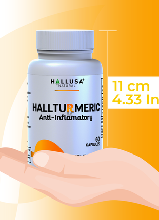 HallTurmeric Organic turmeric- Curcumin- Anti-Inflammatory 60 capsules 30 Servings / 500 mg - Antioxidant - Promotes Overall Health HALLUSA NATURAL