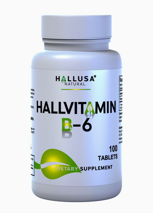 HallVitamin B6 - Vitamin B6 100 mg Essential Energy Supplement & 100 Tablets 100 servings HALLUSA NATURAL