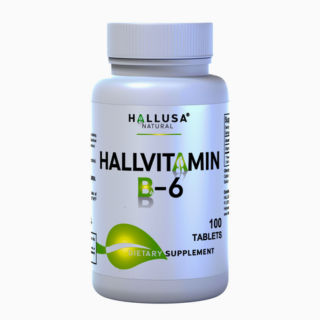 HallVitamin B6 - Vitamin B6 100 mg Essential Energy Supplement & 100 Tablets 100 servings HALLUSA NATURAL