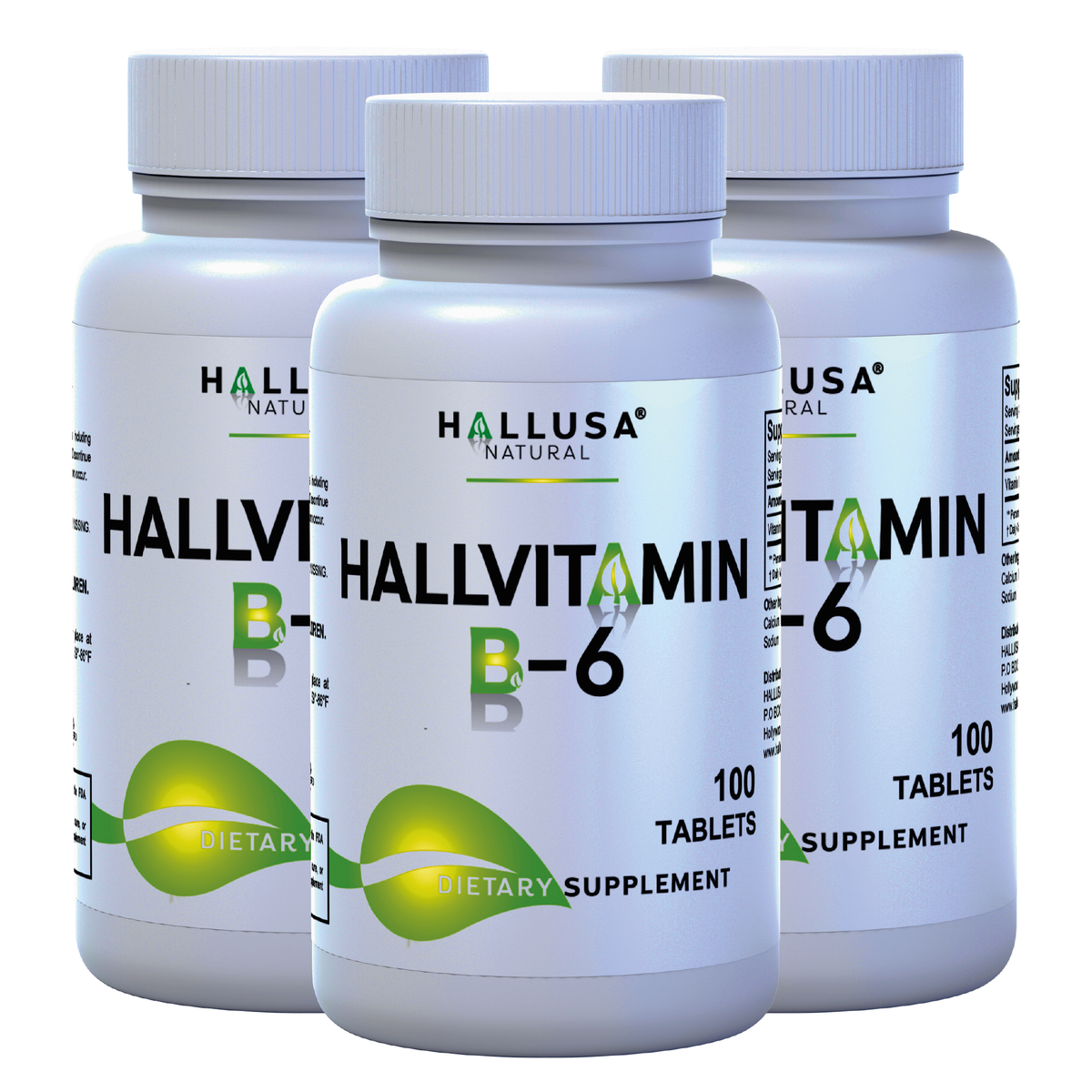 HallVitamin B6 - Vitamin B6 100 mg Essential Energy Supplement & 100 Tablets 100 servings HALLUSA NATURAL