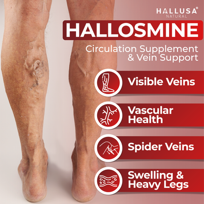 HALLOSMINE 300 mg - Diosmin circulation support - Supplement 60 capsules - Non-GMO Vegan & Gluten Free HALLUSA NATURAL