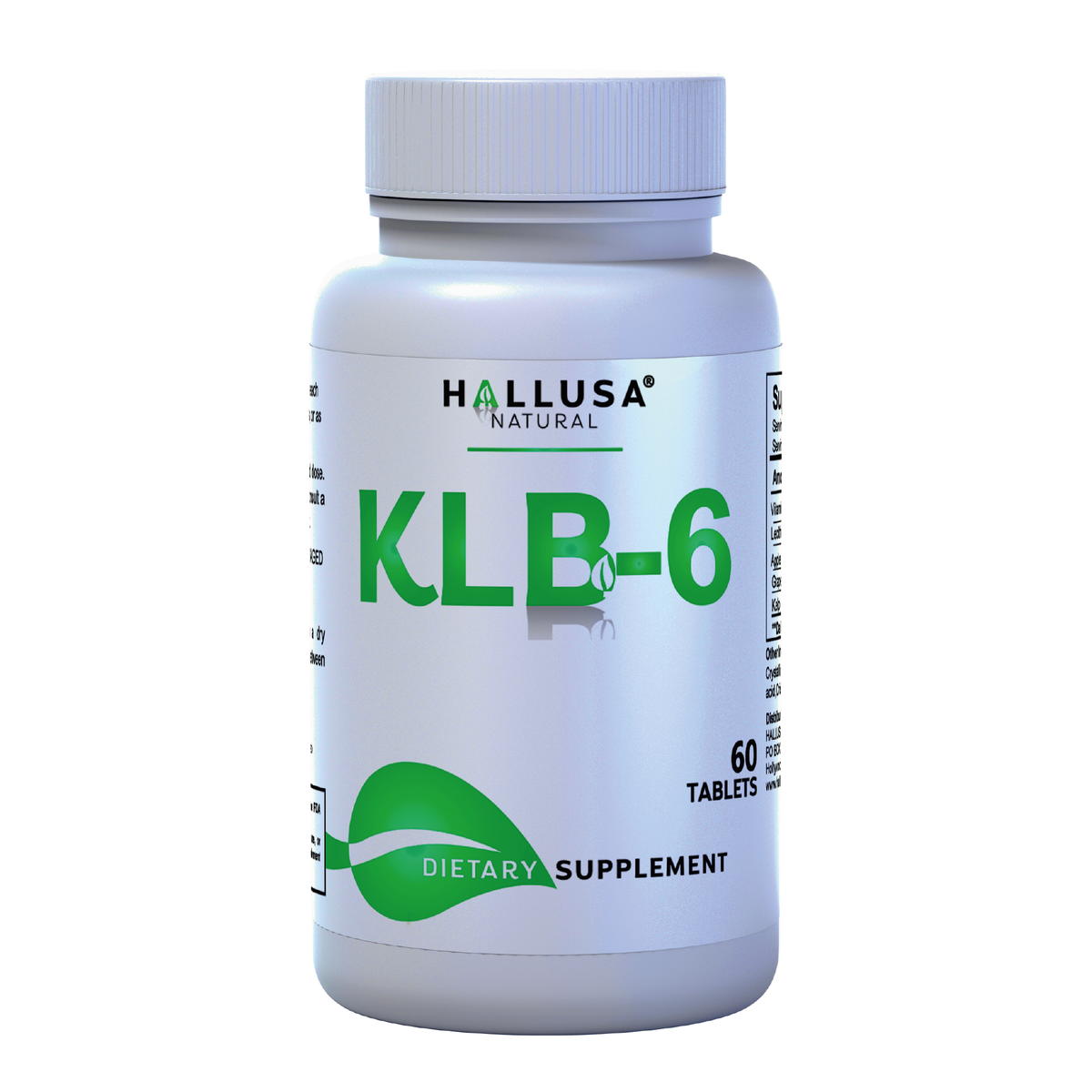 KLB6 - Apple Cider Vinegar - 60 Tablets - Natural Supplement - Support Supplement - Friendly Vegan - Gluten Free - Sugar Free - Non-GMO - HALLUSA NATURAL