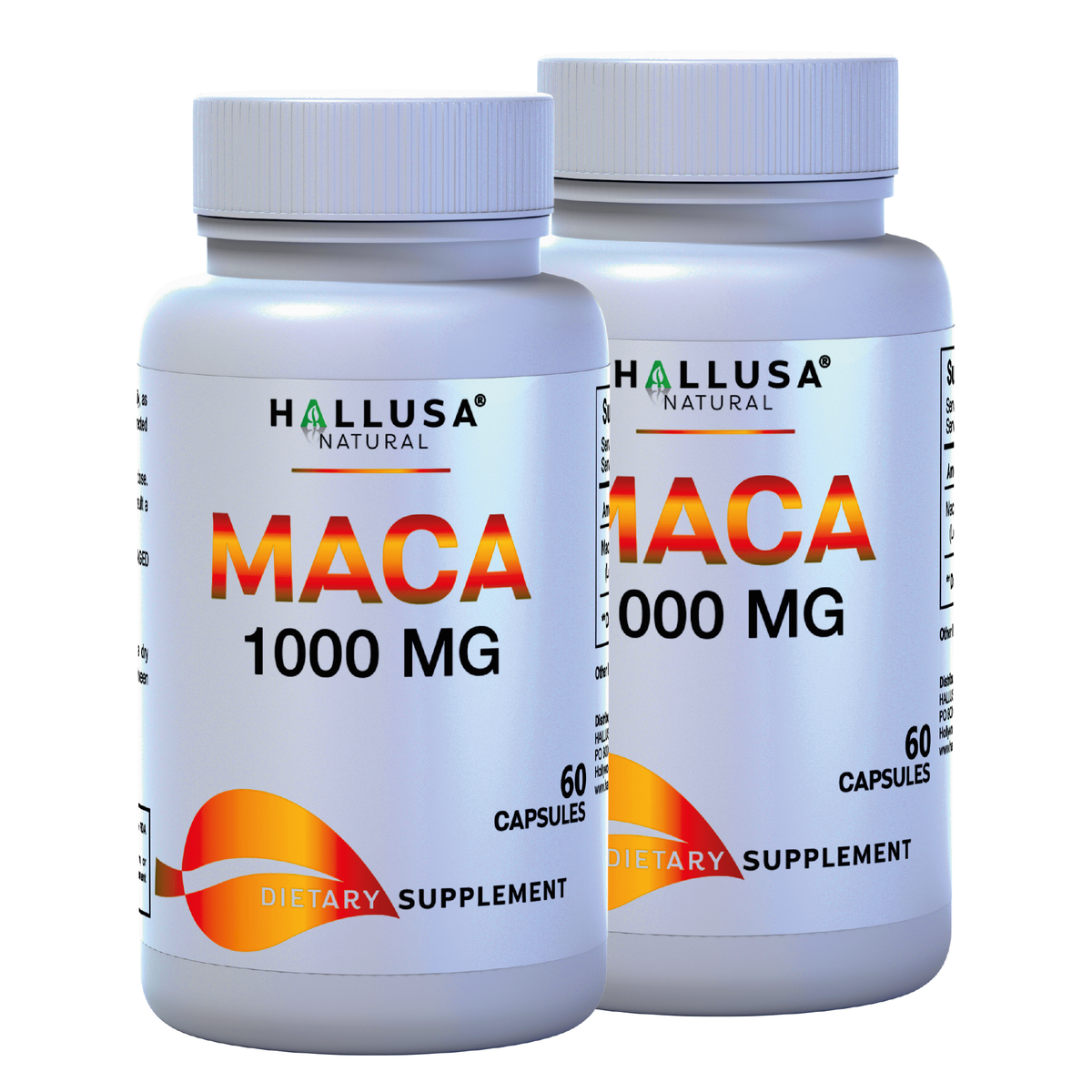 MACA 1000 MG - Lepidium Meyenii - Organic Maca Root - High Potency Extract for Men and Women - 60 Vegan Capsules - Supports Reproductive Health - Support Supplement - HALLUSA NATURAL