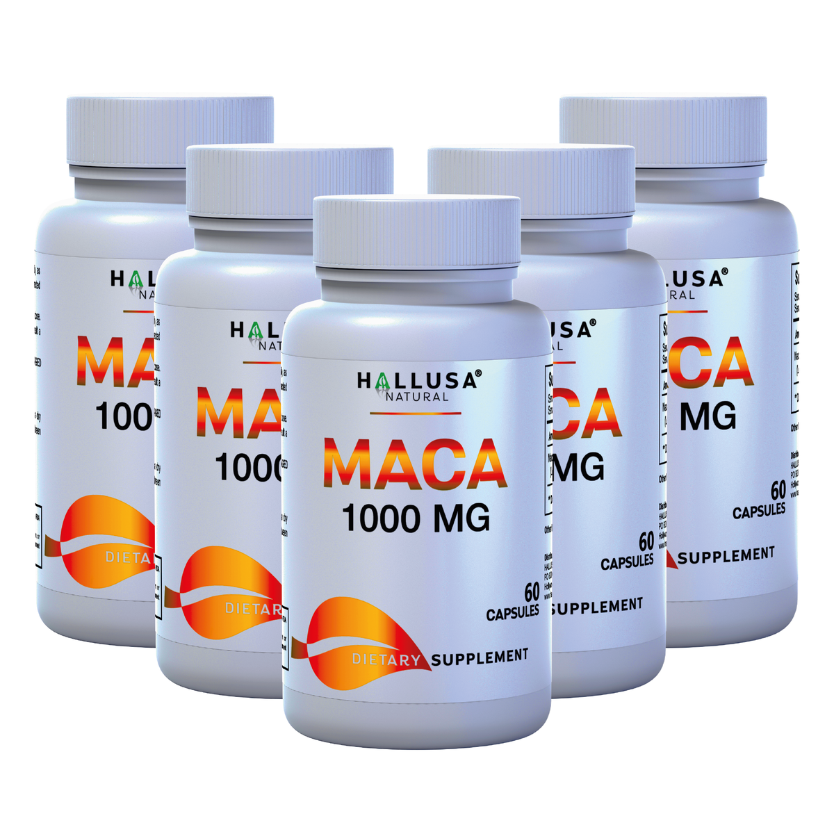 MACA 1000 MG - Lepidium Meyenii - Organic Maca Root - High Potency Extract for Men and Women - 60 Vegan Capsules - Supports Reproductive Health - Support Supplement - HALLUSA NATURAL