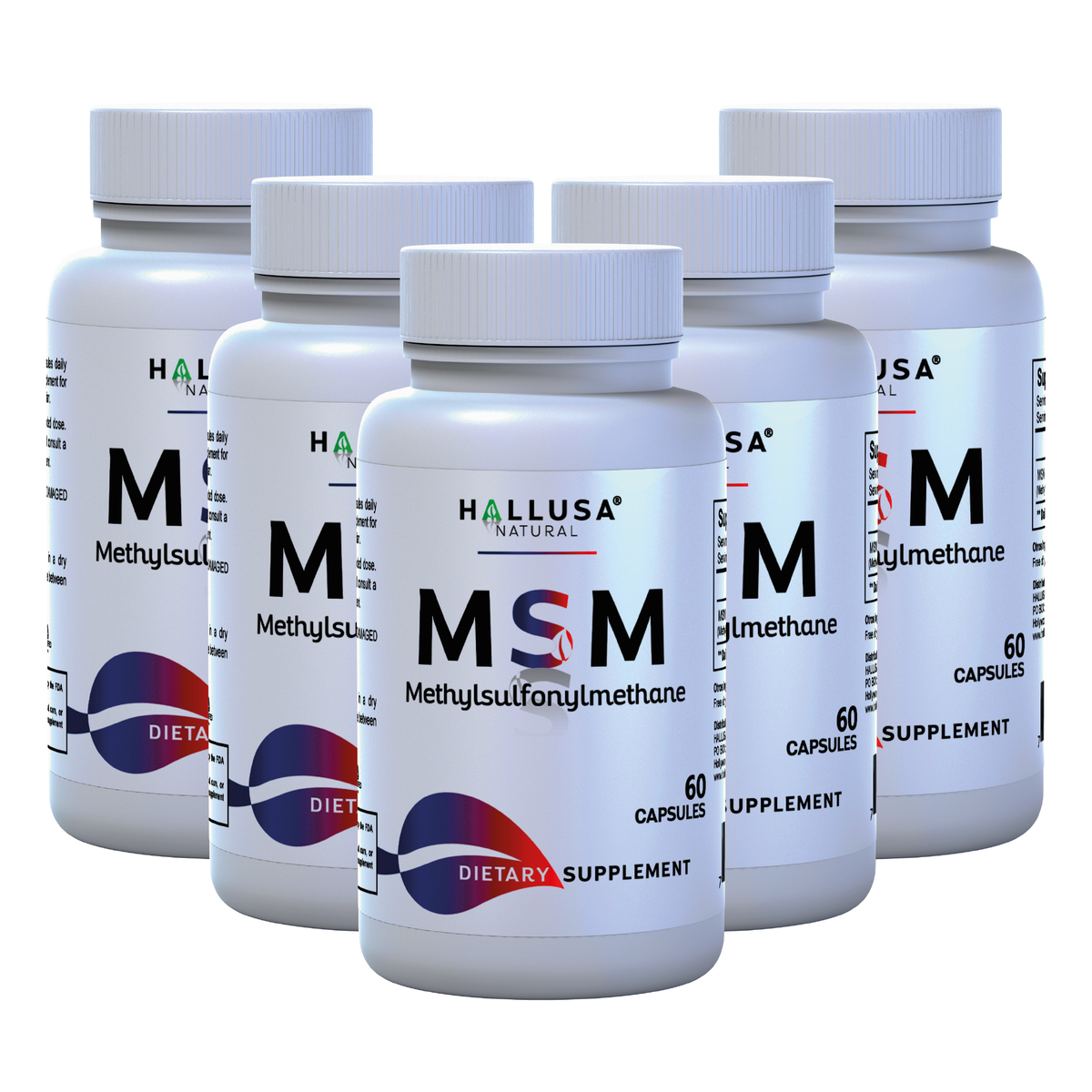 MSM 1000 MG - Pure MSM - Joint Health Support - Supplement for Inflammation - 60 Vegan Capsules - HALLUSA NATURAL