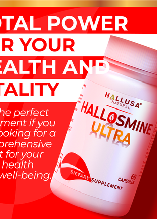 Hallosmine Ultra - Diosmin 500 mg Circulation Support + Hesperidin 150 mg - 60 capsules | Non-GMO Vegan & Gluten Free HALLUSA NATURAL