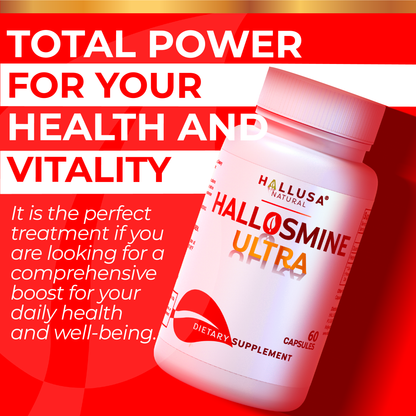 Hallosmine Ultra - Diosmin 500 mg Circulation Support + Hesperidin 150 mg - 60 capsules | Non-GMO Vegan & Gluten Free HALLUSA NATURAL