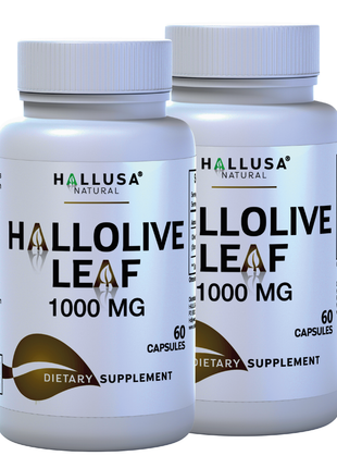 HallOlive leaf - Olive Leaf Extract 6% Oleuropein 1000 mg - 60 capsules - Antioxidant Supplement - Vegan-Non-GMO Gluten Free HALLUSA NATURAL