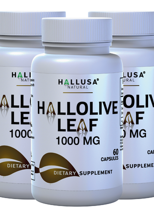HallOlive leaf - Olive Leaf Extract 6% Oleuropein 1000 mg - 60 capsules - Antioxidant Supplement - Vegan-Non-GMO Gluten Free HALLUSA NATURAL