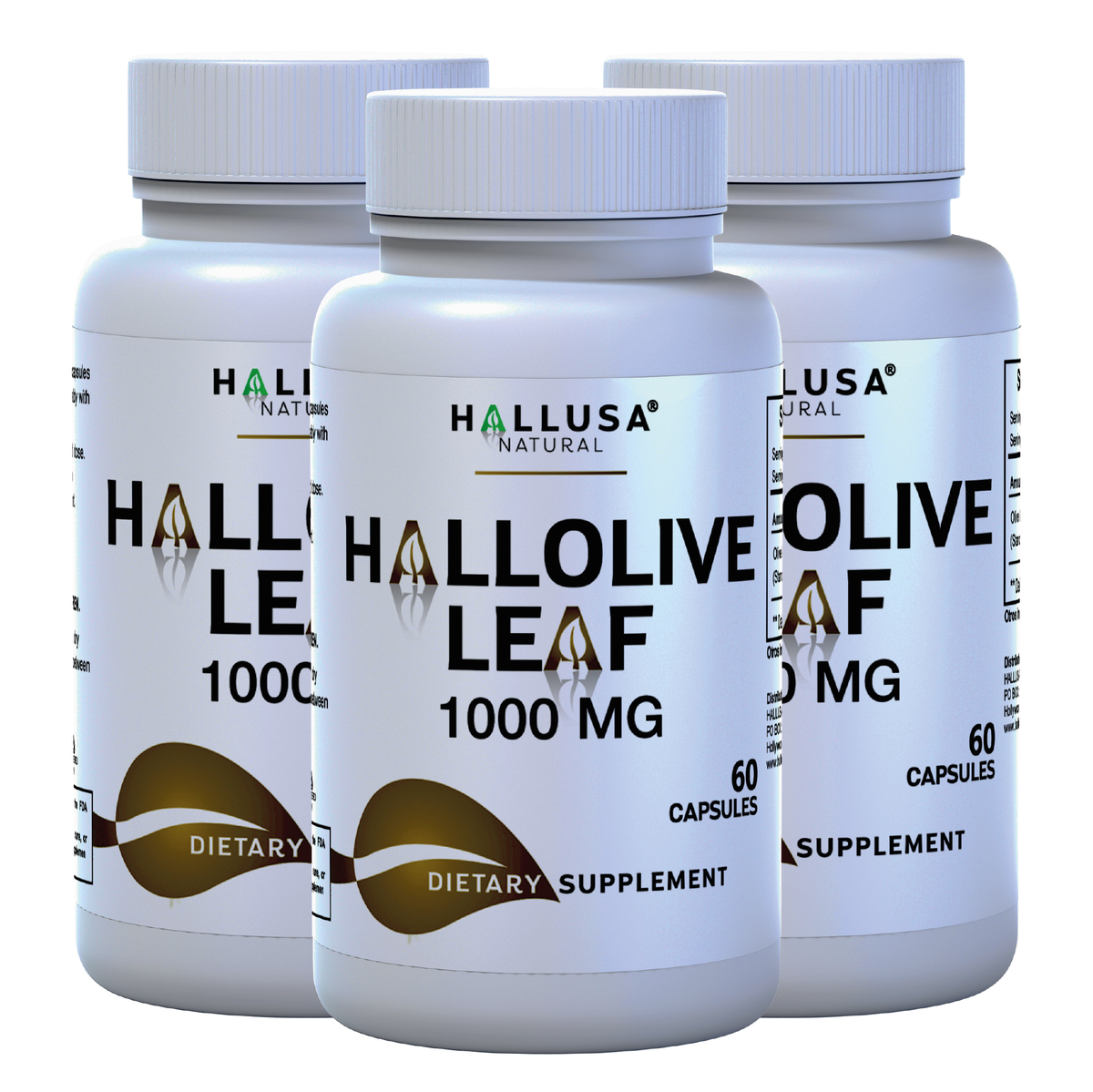 HallOlive leaf - Olive Leaf Extract 6% Oleuropein 1000 mg - 60 capsules - Antioxidant Supplement - Vegan-Non-GMO Gluten Free HALLUSA NATURAL