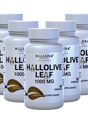 HallOlive leaf - Olive Leaf Extract 6% Oleuropein 1000 mg - 60 capsules - Antioxidant Supplement - Vegan-Non-GMO Gluten Free HALLUSA NATURAL