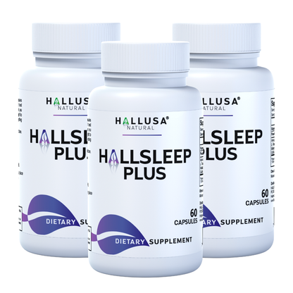 Hallsleep Plus - Sleep Support Supplement - Ashwagandha, L-theanine, and melatonin - 60 Capsules 30 serving HALLUSA NATURAL