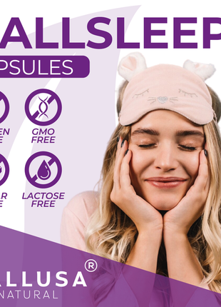 Hallsleep Plus - Sleep Support Supplement - Ashwagandha, L-theanine, and melatonin - 60 Capsules 30 serving HALLUSA NATURAL