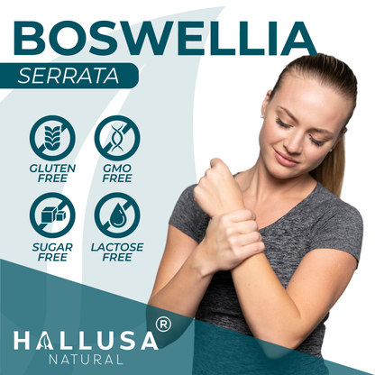 Boswellia Serrata Extract 600 mg - Supplement for Inflammation - Joint Support Supplement - Ayurvedic SupplementS - 60 capsules 30 serving HALLUSA NATURAL