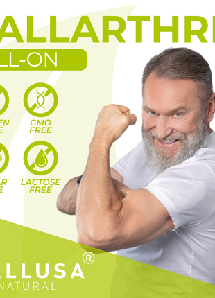 HALLARTHRI - Roll-on 3 oz, 90 ml - Peppermint Camphor Arnica - Fast acting, No side effects - Hallusa Natural