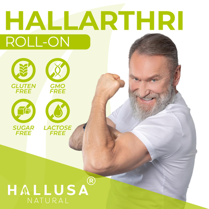 HALLARTHRI - Roll-on 3 oz, 90 ml - Peppermint Camphor Arnica - Fast acting, No side effects - Hallusa Natural