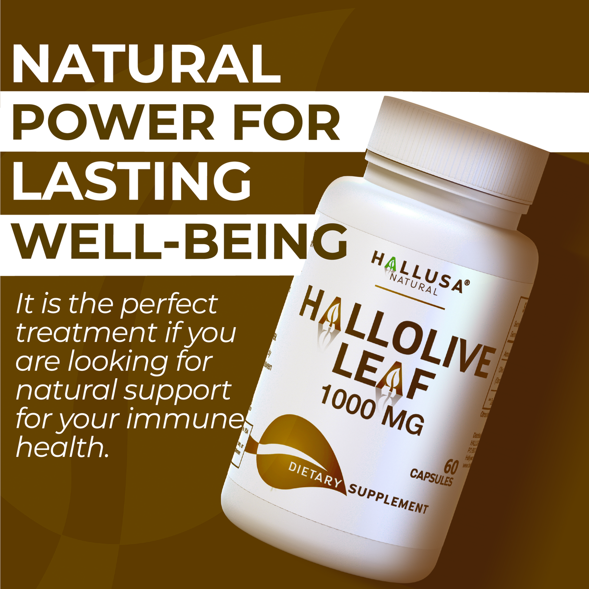 HallOlive leaf - Olive Leaf Extract 6% Oleuropein 1000 mg - 60 capsules - Antioxidant Supplement - Vegan-Non-GMO Gluten Free HALLUSA NATURAL