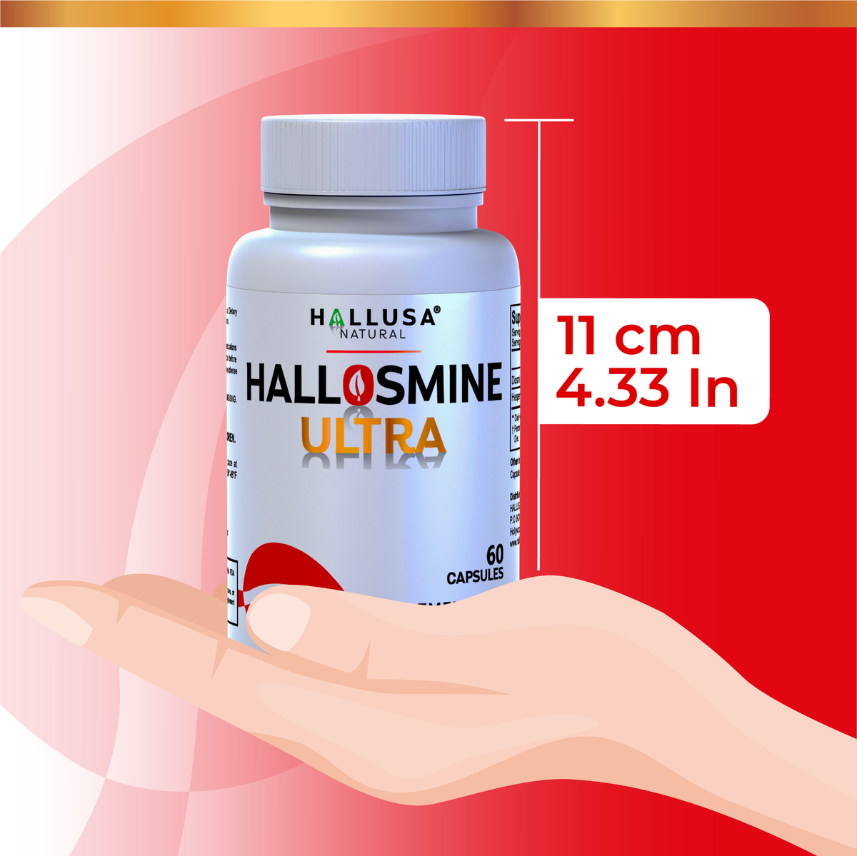 Hallosmine Ultra - Diosmin 500 mg Circulation Support + Hesperidin 150 mg - 60 capsules | Non-GMO Vegan & Gluten Free HALLUSA NATURAL
